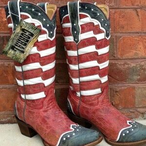 Corral Women's Red, White, and Blue Cowboy Boots